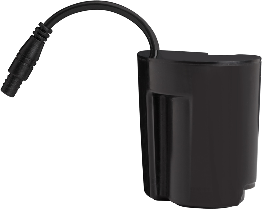 Black Cylindrical Battery Packwith Connector Cable PNG Image