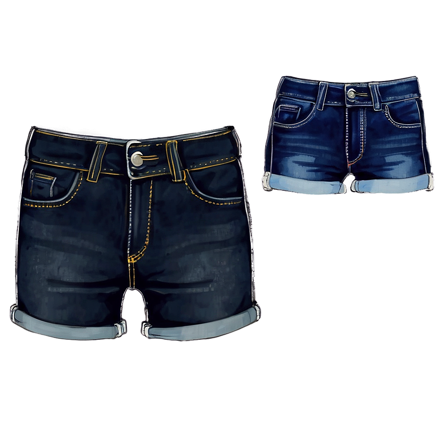 Black Denim Shorts Png Mie74 PNG Image