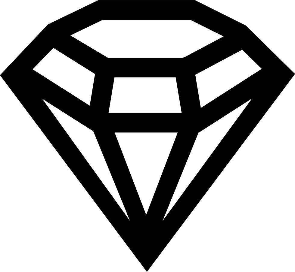 Black Diamond Outline Graphic PNG Image