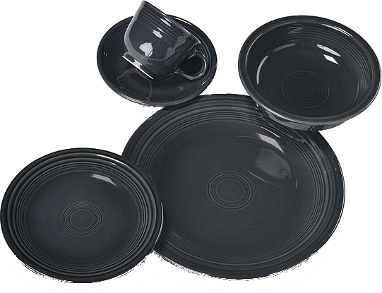 Black Dinnerware Set PNG Image