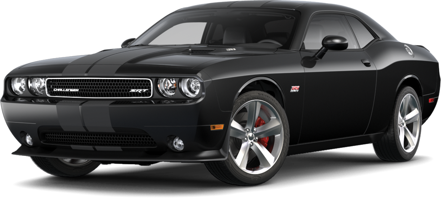 Black Dodge Challenger S R T Angled View PNG Image