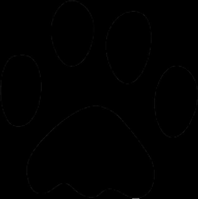 Black Dog Paw Print Graphic PNG Image