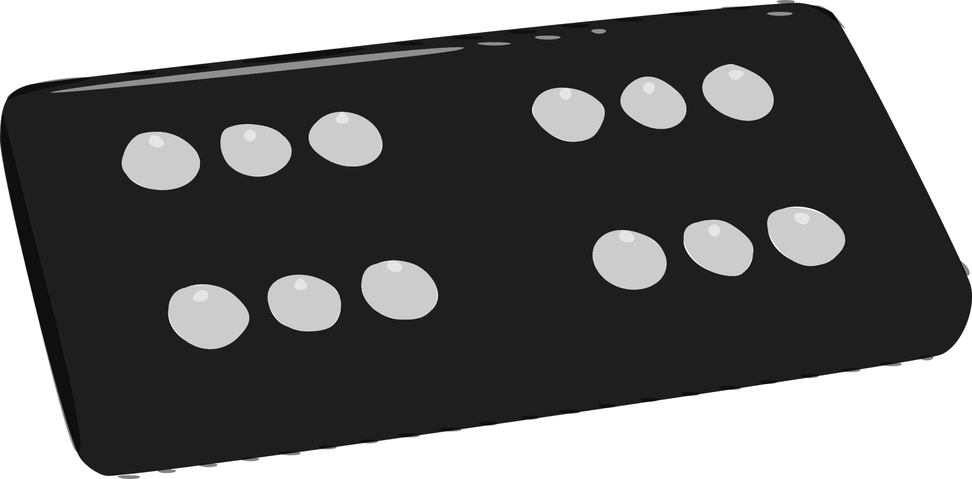 Black Domino Tile Double Six PNG Image