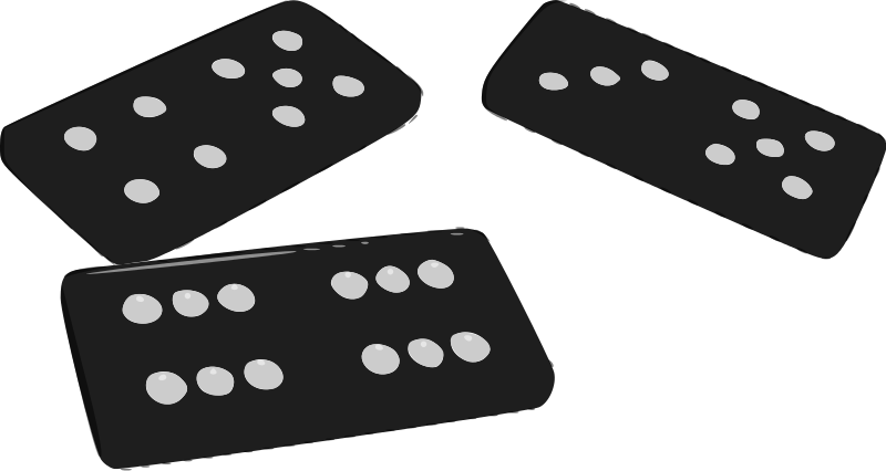 Black Dominoes Scattered PNG Image