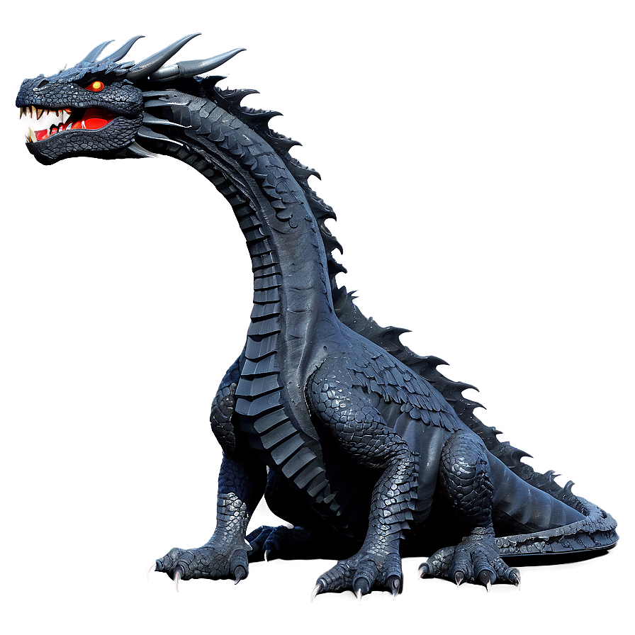 Black Dragon In Lava Field Png Svf PNG Image