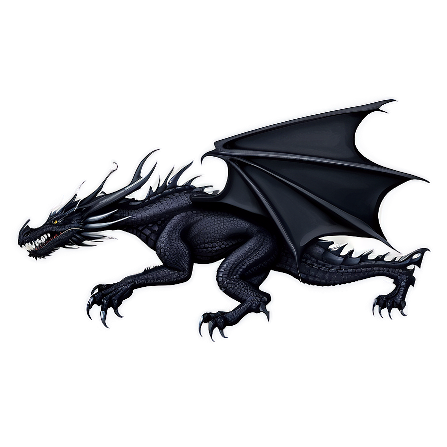 Black Dragon In Stormy Sky Png Mxw PNG Image