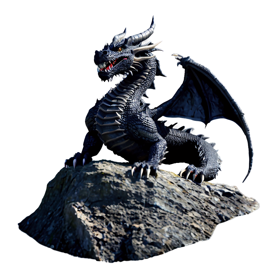 Black Dragon On Mountain Peak Png 67 PNG Image