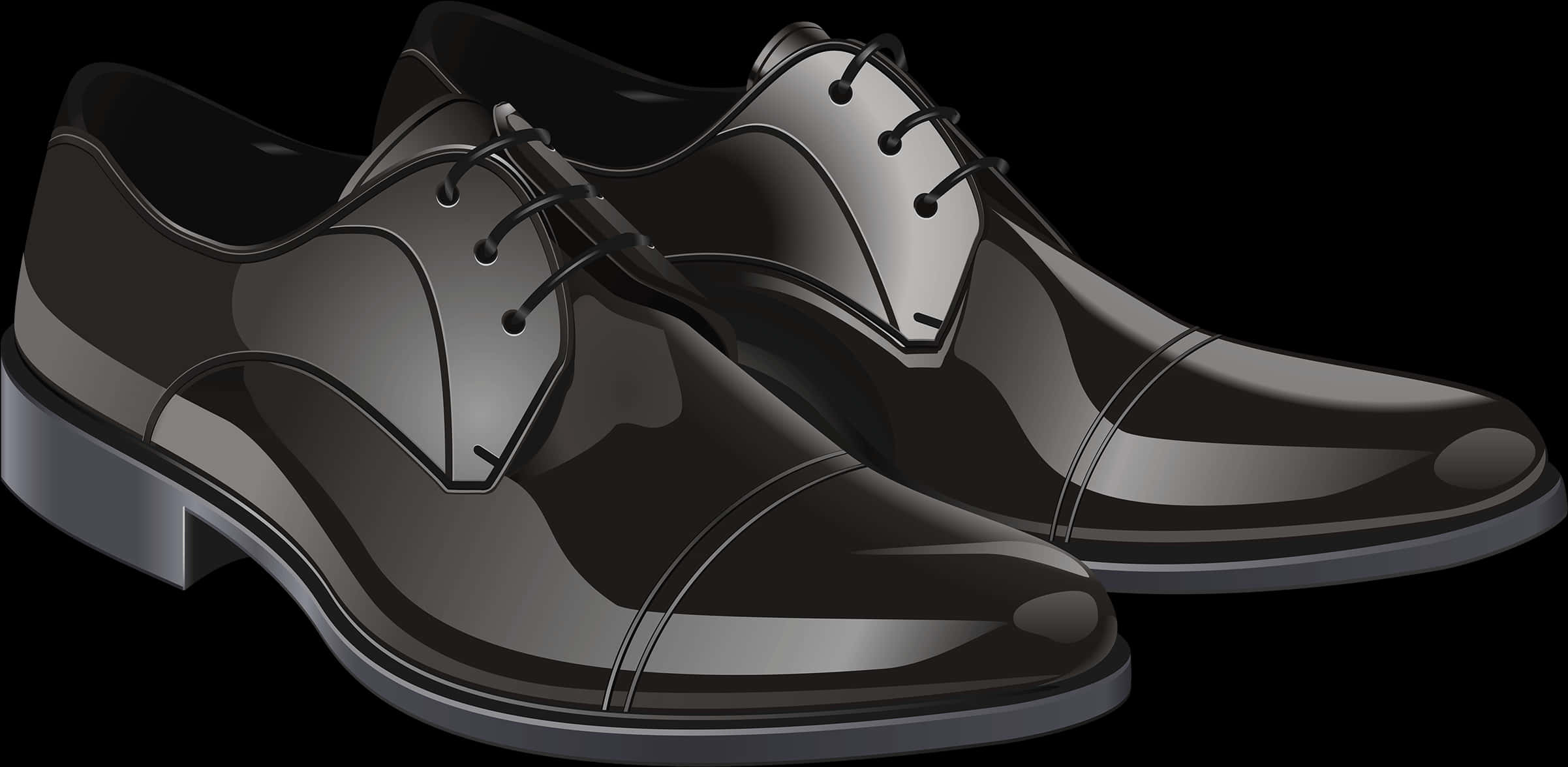 Black Dress Shoes Illustration PNG Image