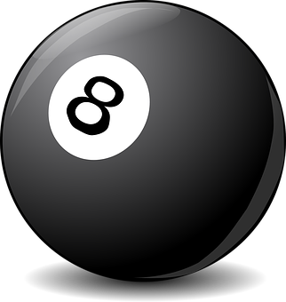 Black Eight Ball Illustration PNG Image