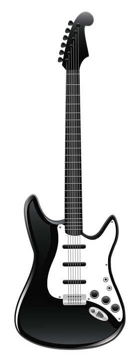 Black Electric Guitar PNG Image