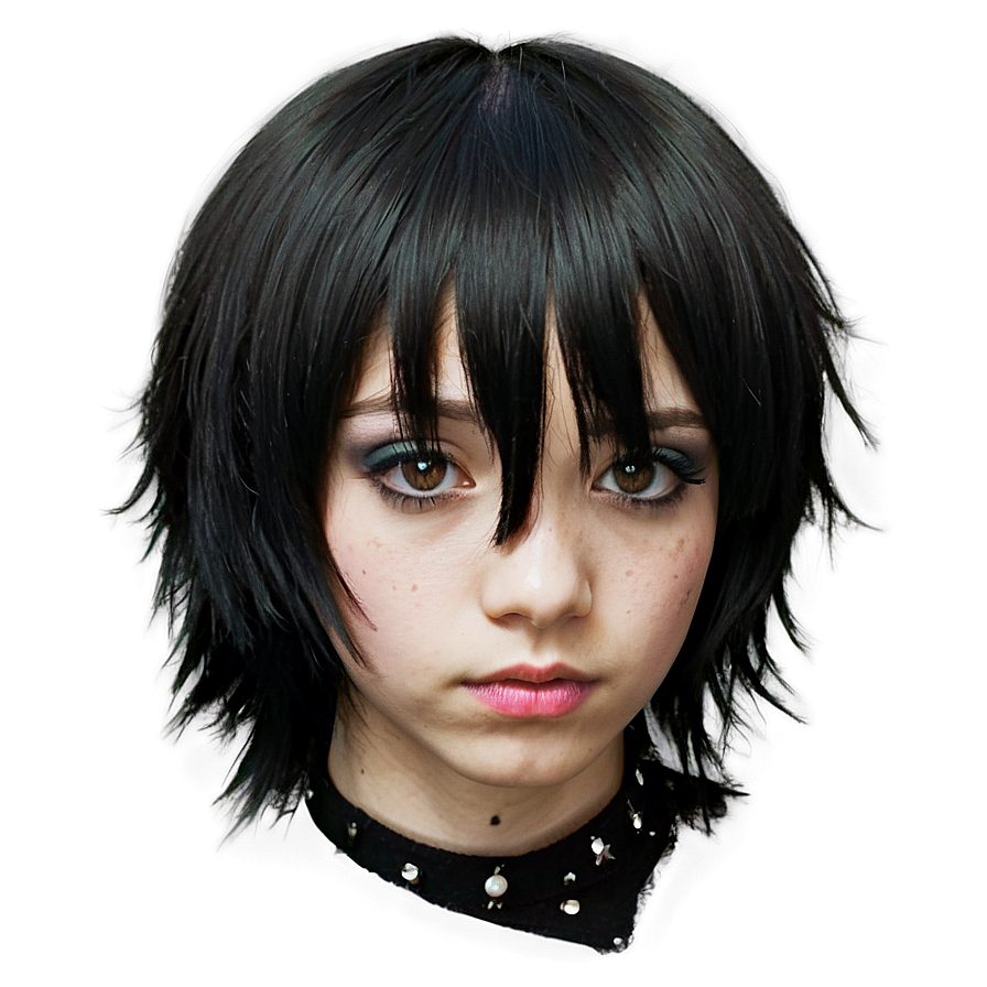 Black Emo Haircut Png 05252024 PNG Image