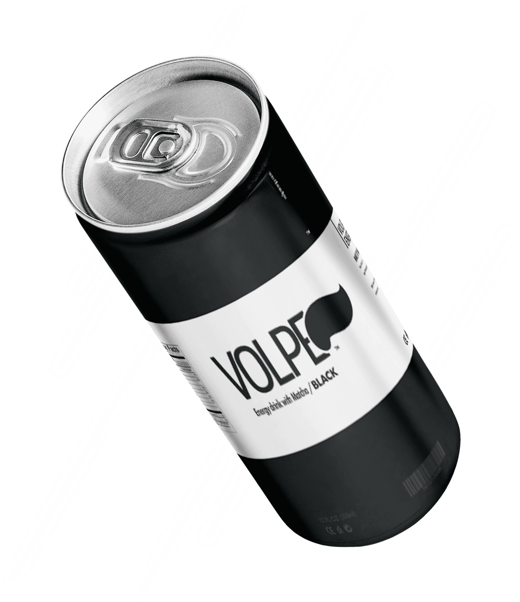 Black Energy Drink Can Floating PNG Image