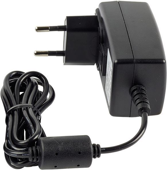 Black Europlug Power Adapter PNG Image