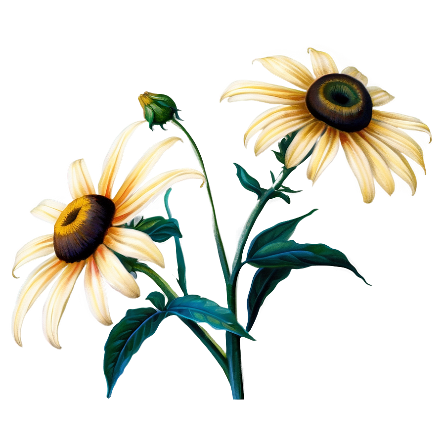 Black Eyed Susan Botanical Drawing Png Aqk7 PNG Image