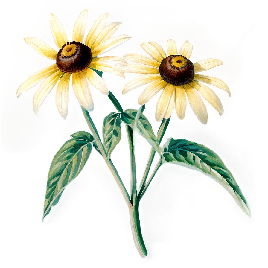 Black Eyed Susan Botanical Drawing Png Whg PNG Image