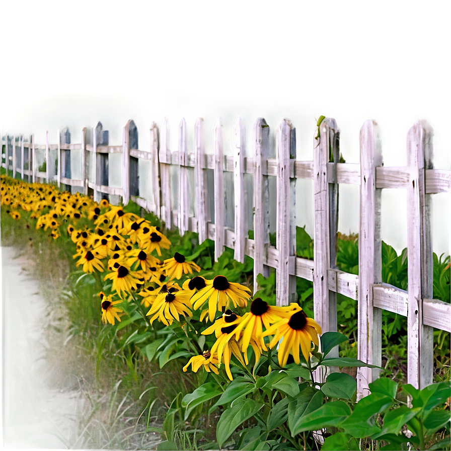 Black Eyed Susan Fence Line Png Bhp PNG Image