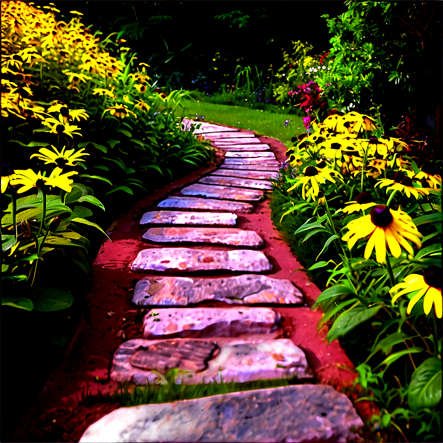 Black Eyed Susan Garden Path Png 50 PNG Image