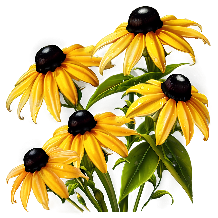 Black Eyed Susan With Dew Drops Png Sdt97 PNG Image