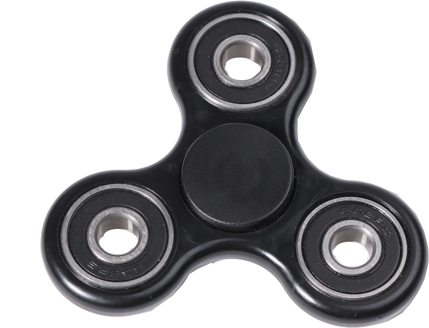 Black Fidget Spinner Isolated PNG Image