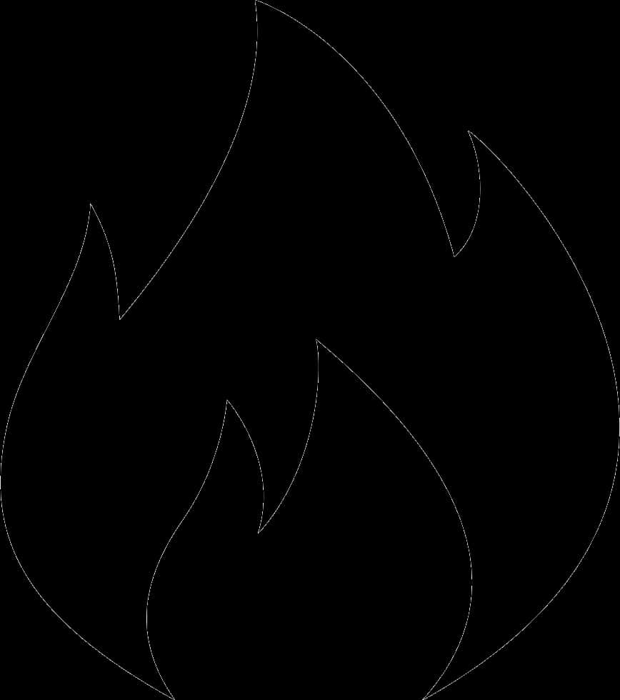 Black Flame Outline Graphic PNG Image