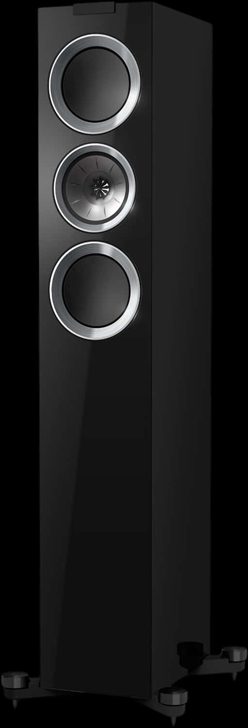 Black Floorstanding Speaker Design PNG Image