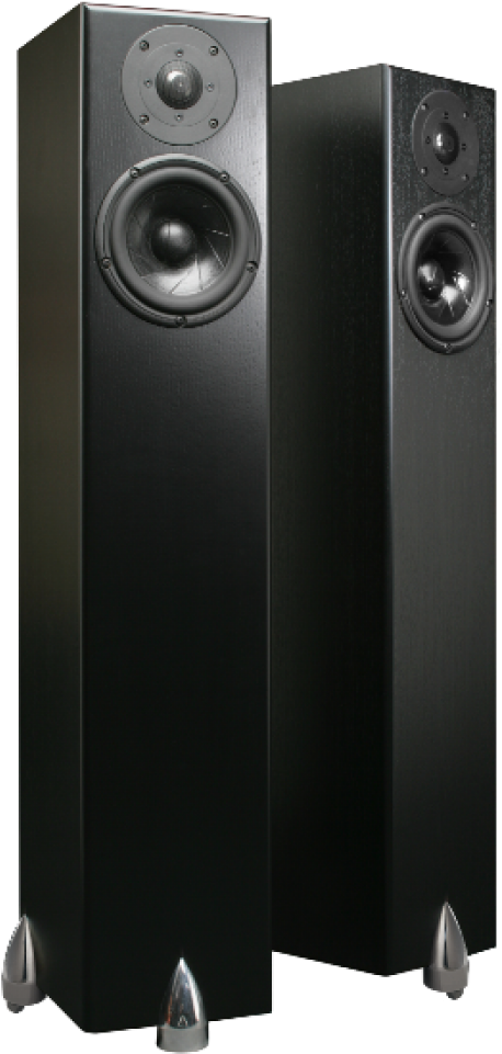 Black Floorstanding Speakers PNG Image