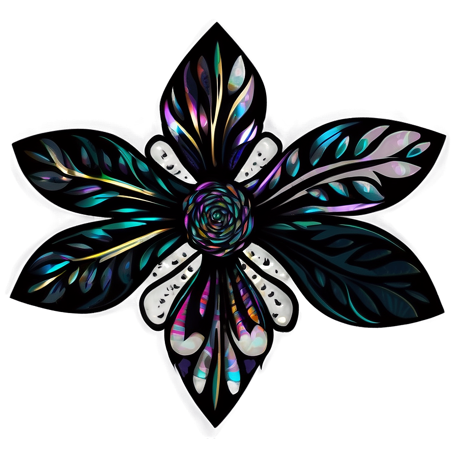 Black Floral Design Png Ctm PNG Image