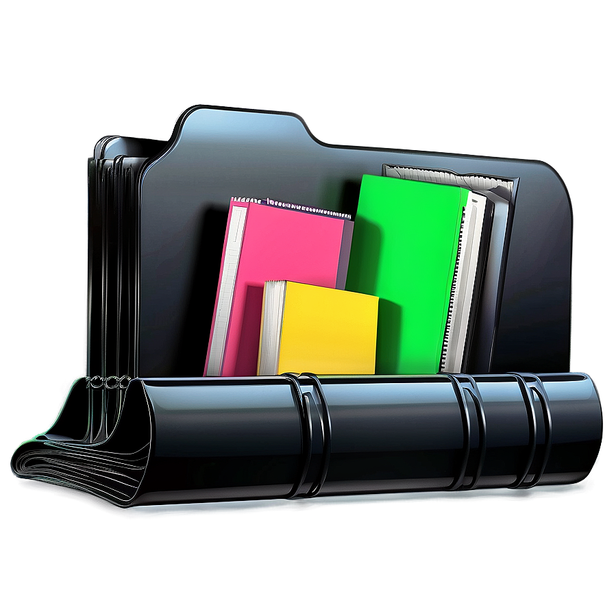 Black Folder With Documents Png Ylu PNG Image