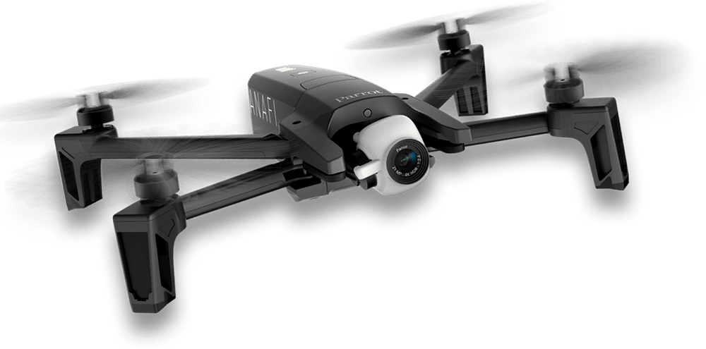 Black Folding Drone Isolated Background PNG Image