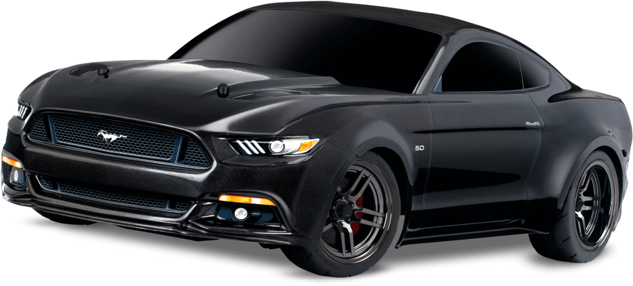 Black Ford Mustang G T Side View PNG Image