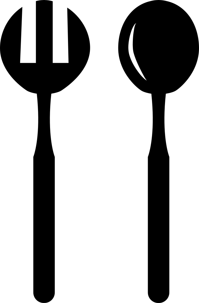 Black Forkand Spoon Silhouette PNG Image