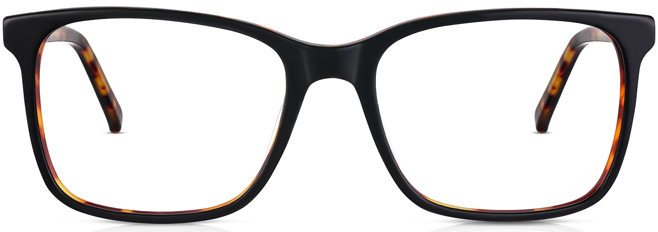 Black Frame Eyeglasses Transparent Background PNG Image