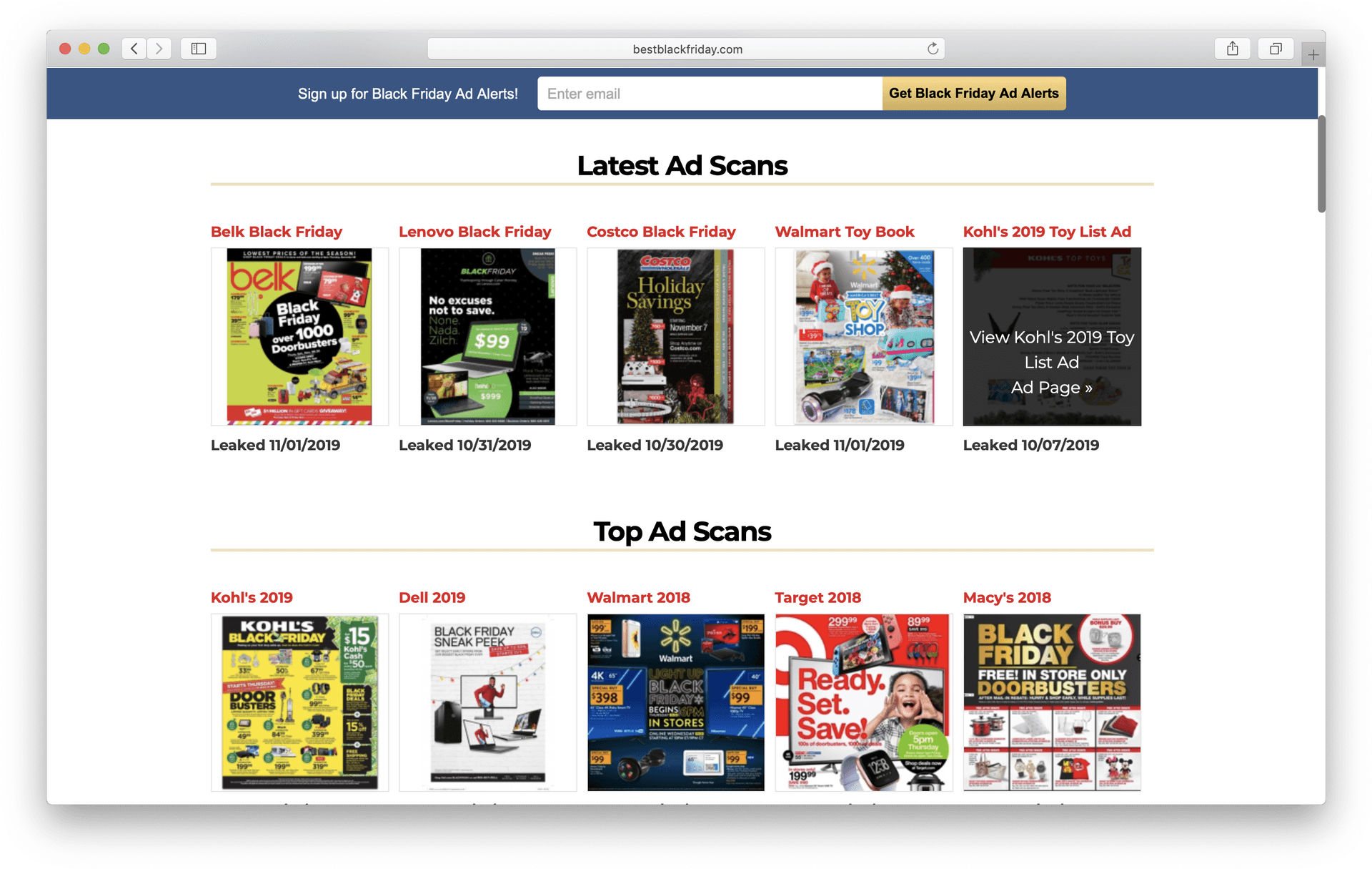 Black Friday Ad Scans Preview Website Screenshot PNG Image