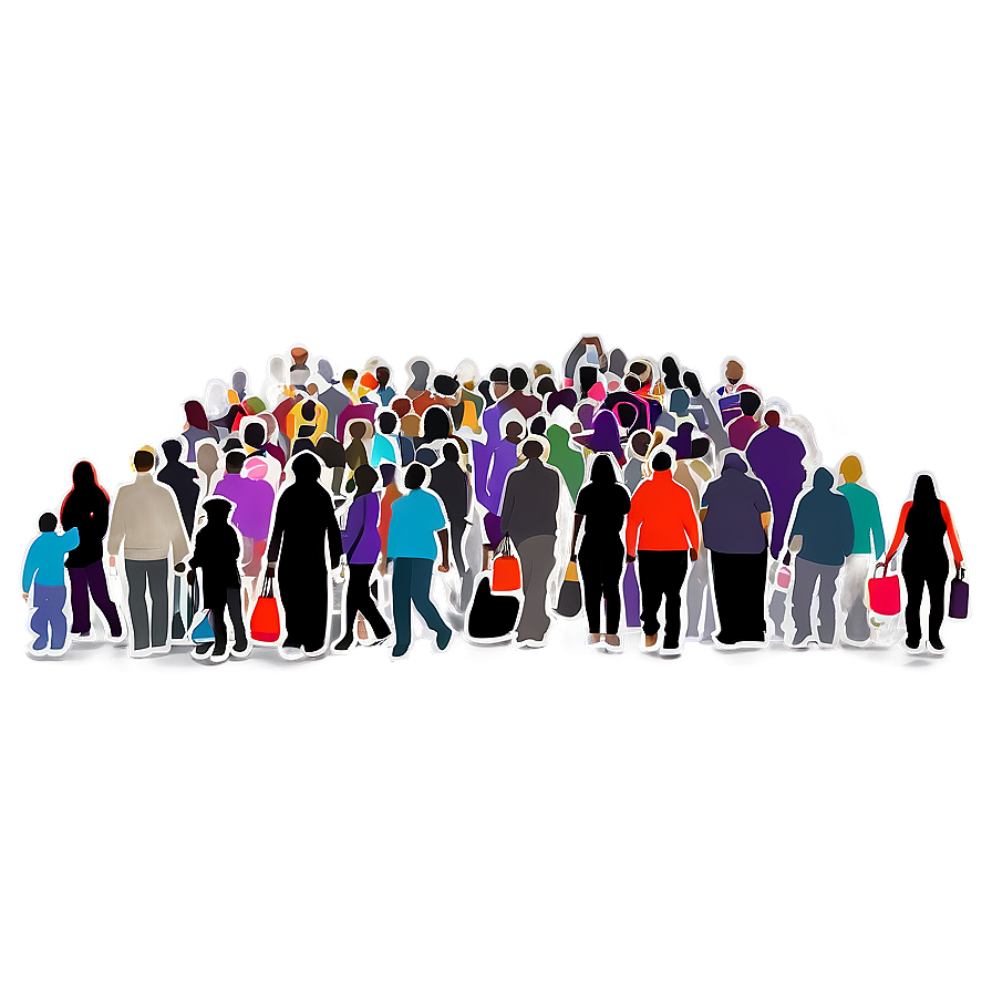 Black Friday Shopping Crowd Png Pnf45 PNG Image