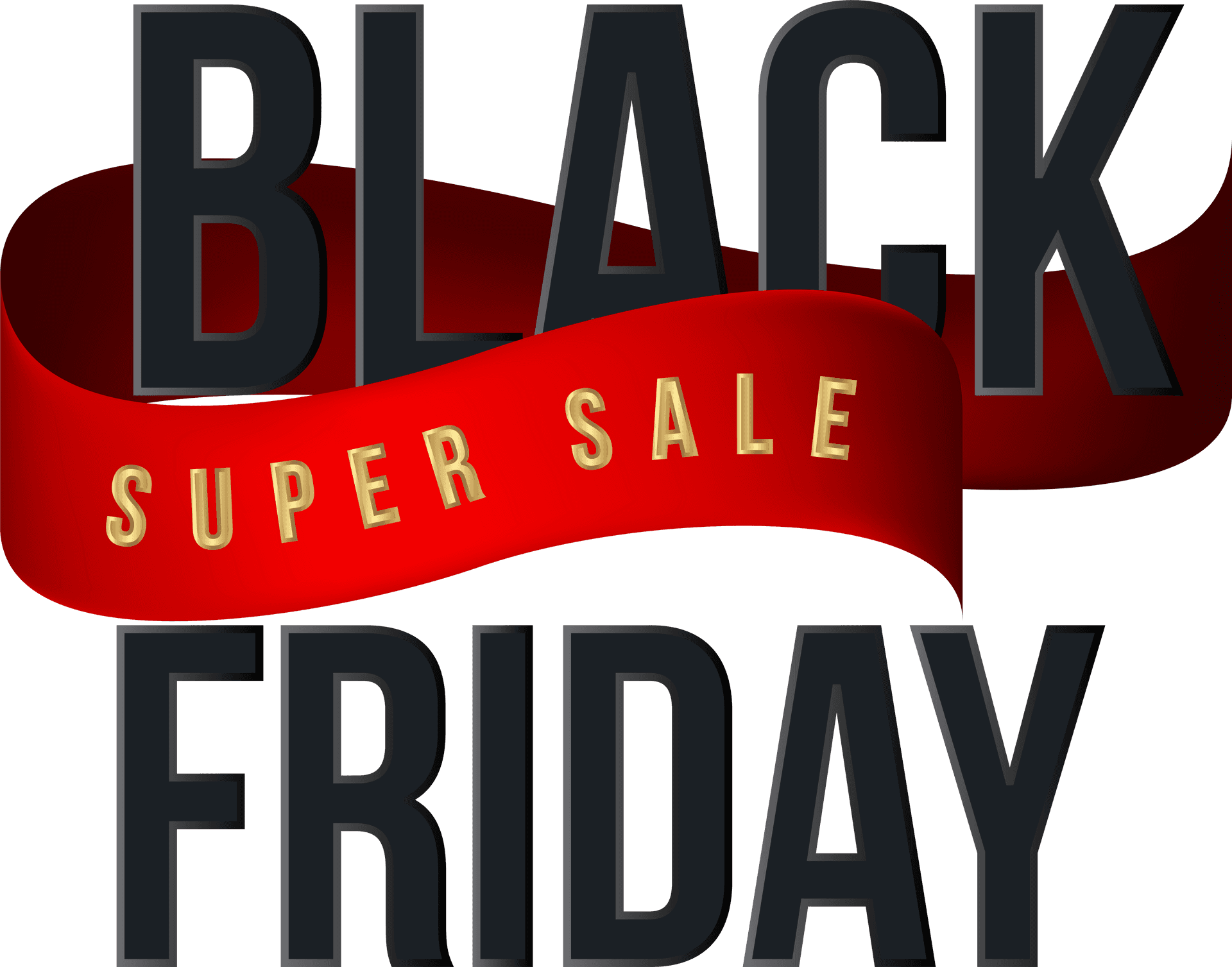 Black Friday Super Sale Banner PNG Image