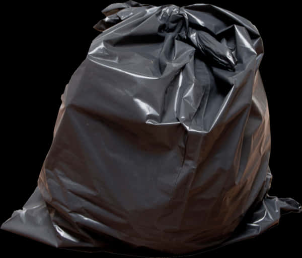 Black Garbage Bag Tied Closed PNG Image