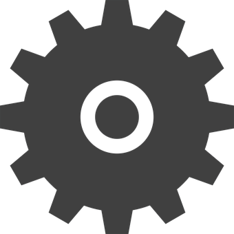 Black Gear Icon Silhouette PNG Image