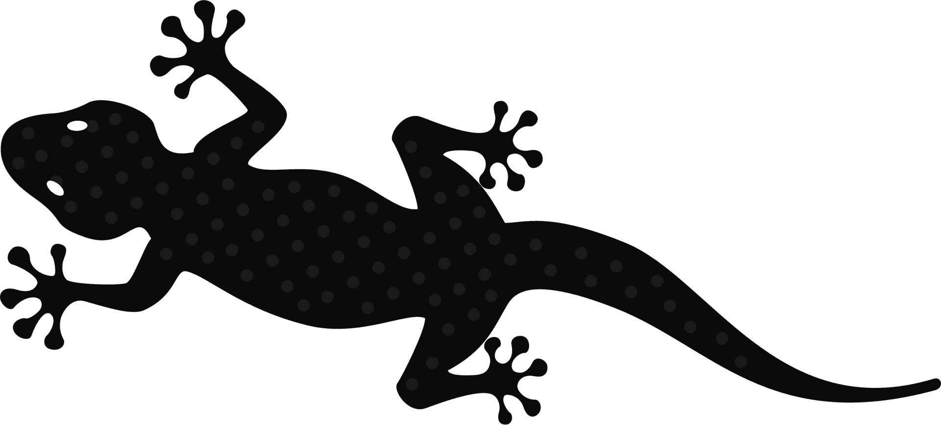 Black Gecko Silhouette PNG Image