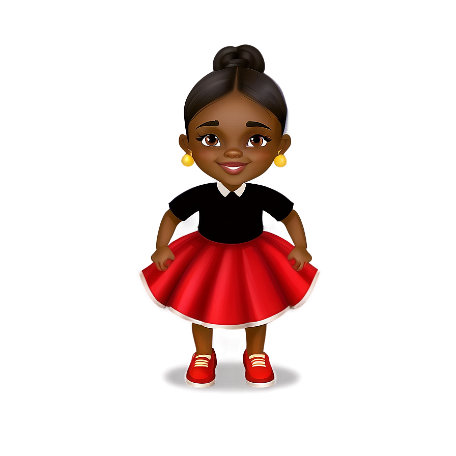 Black Girl Cartoon With Camera Png Pdj47 PNG Image