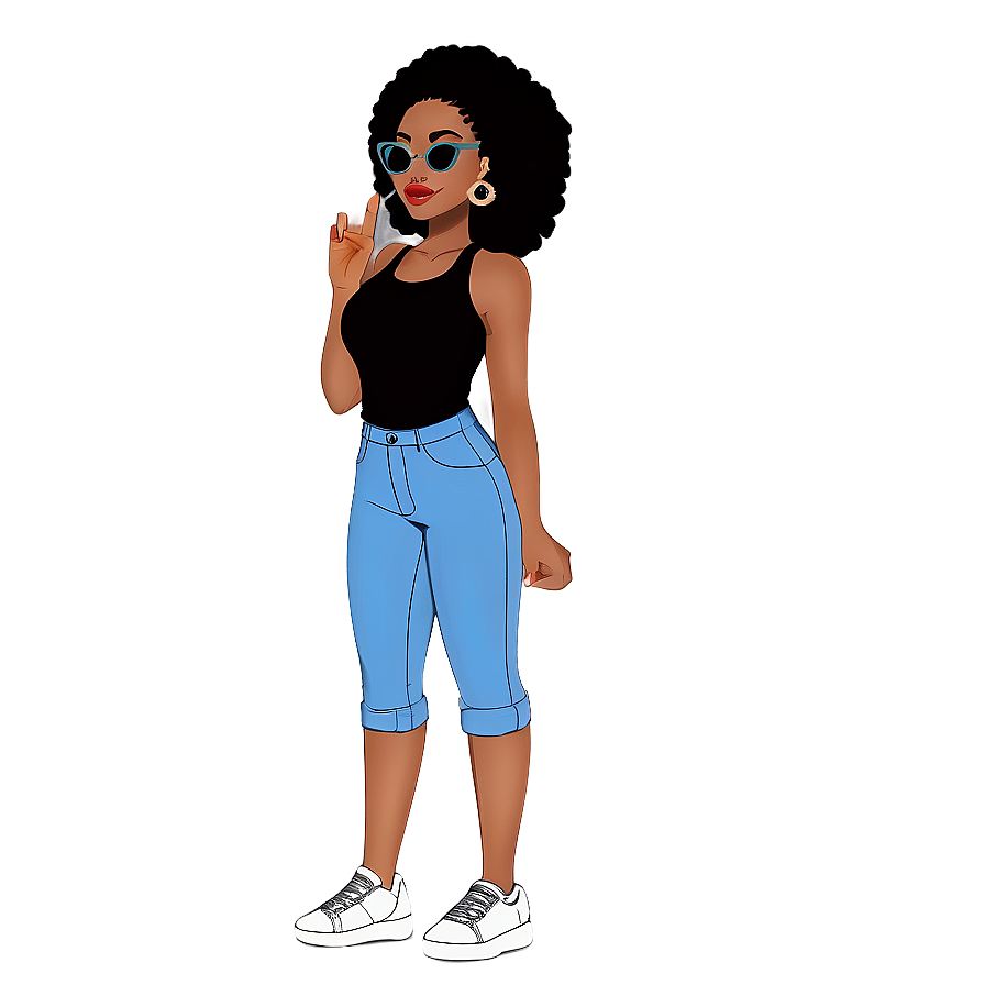 Black Girl Magic Cartoon Png Rxw PNG Image