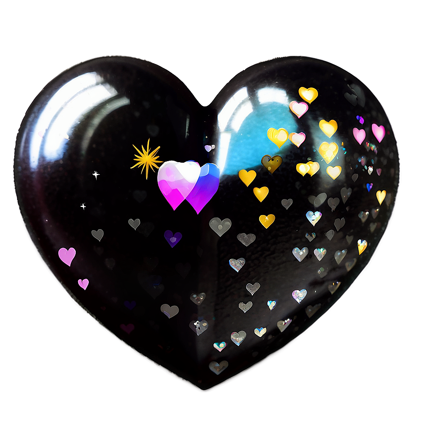 Black Glitter Heart Png 69 PNG Image