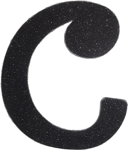 Black Glitter Letter C PNG Image