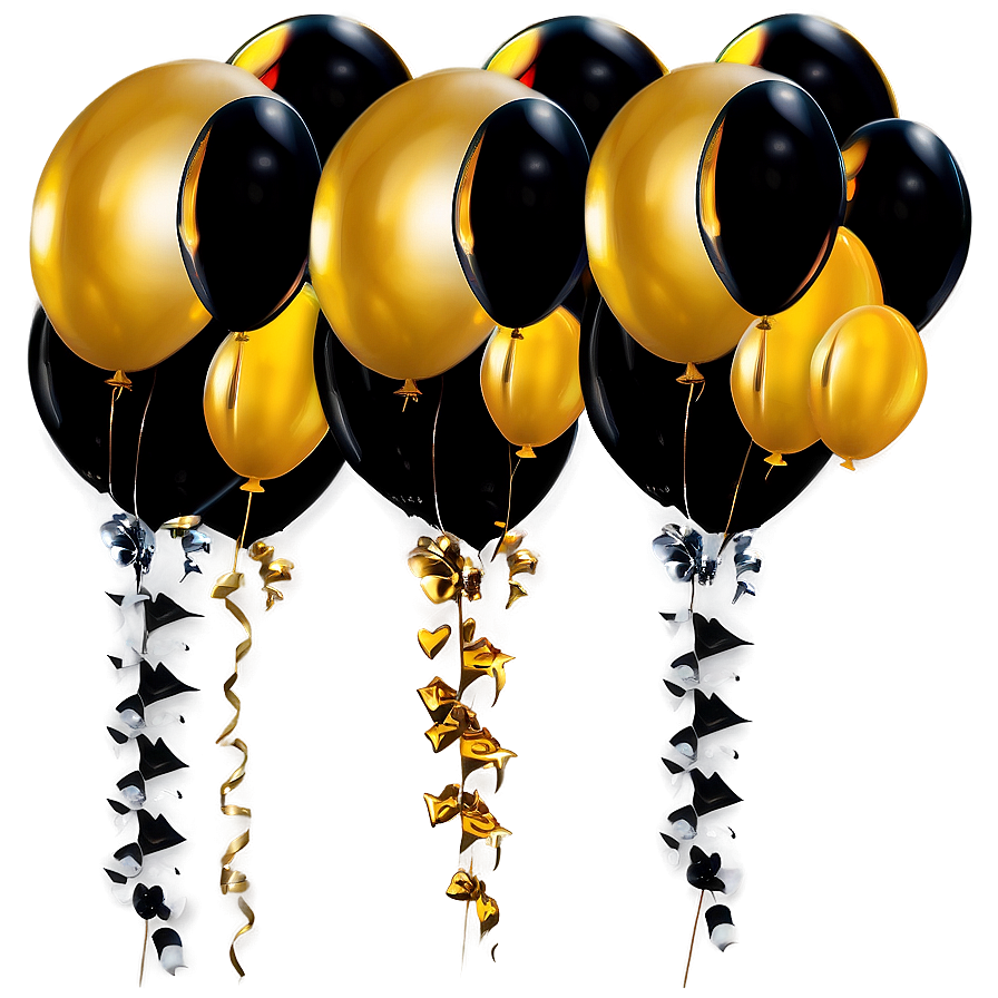 Black Gold Balloon Celebration Ideas Png Rdv PNG Image