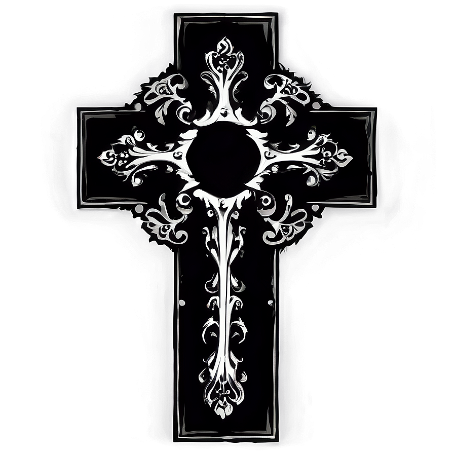 Black Gothic Arch Cross Png 24 PNG Image