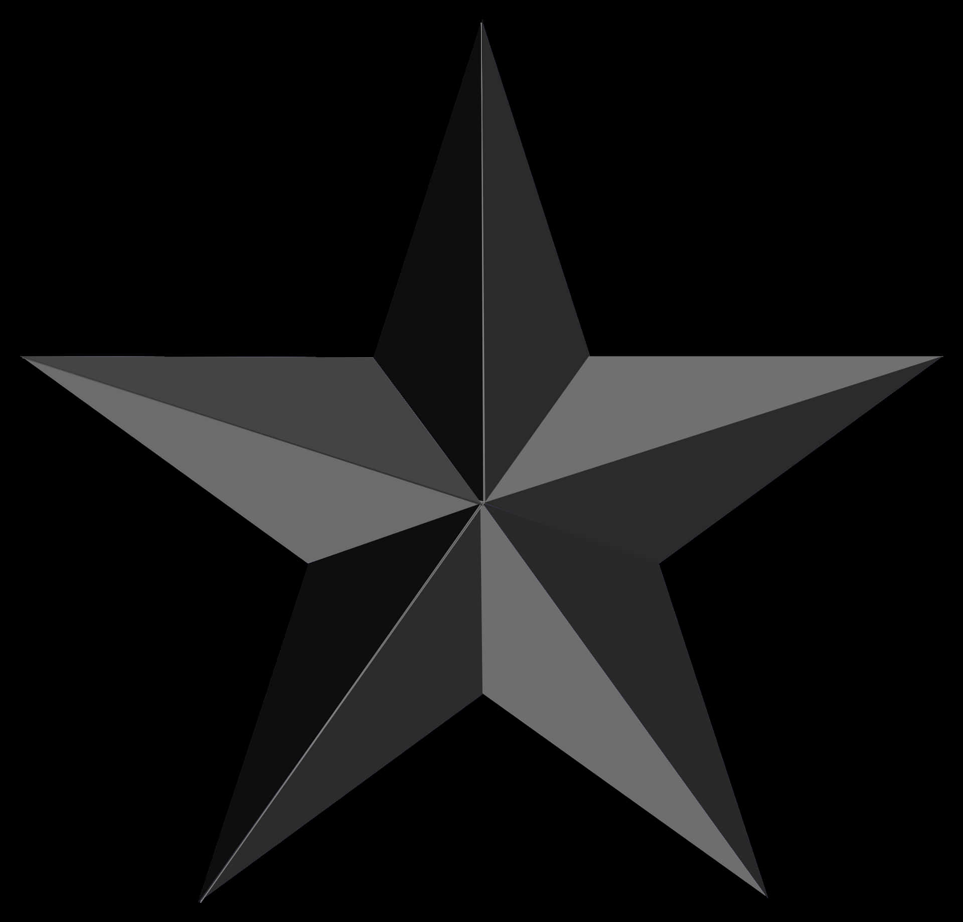 Black Gradient Star Graphic PNG Image