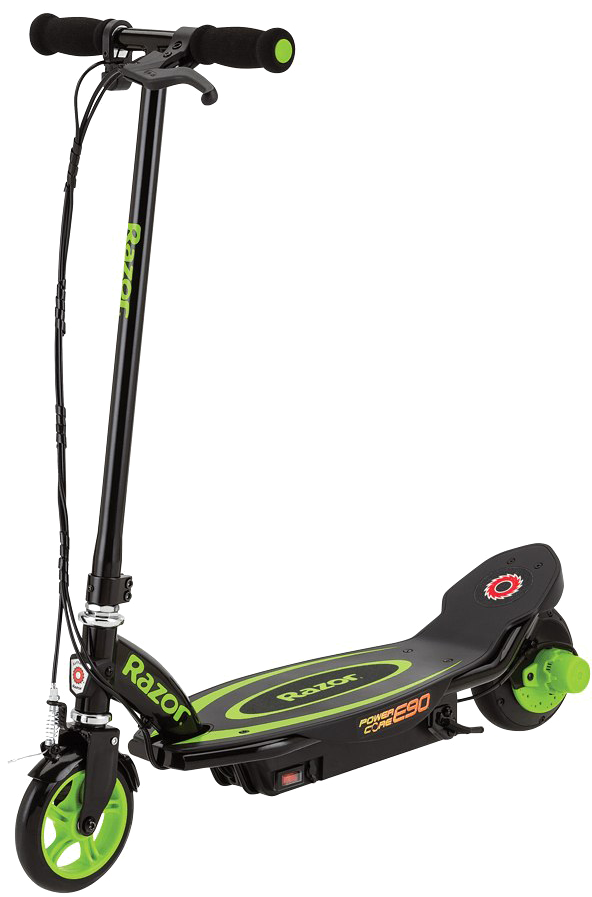 Black Green Electric Scooter Razor Power Core E90 PNG Image