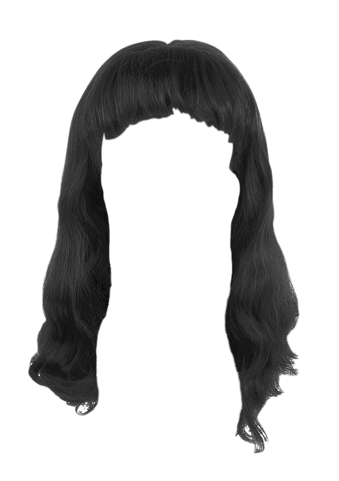 Black Hair Wig Transparent Background PNG Image