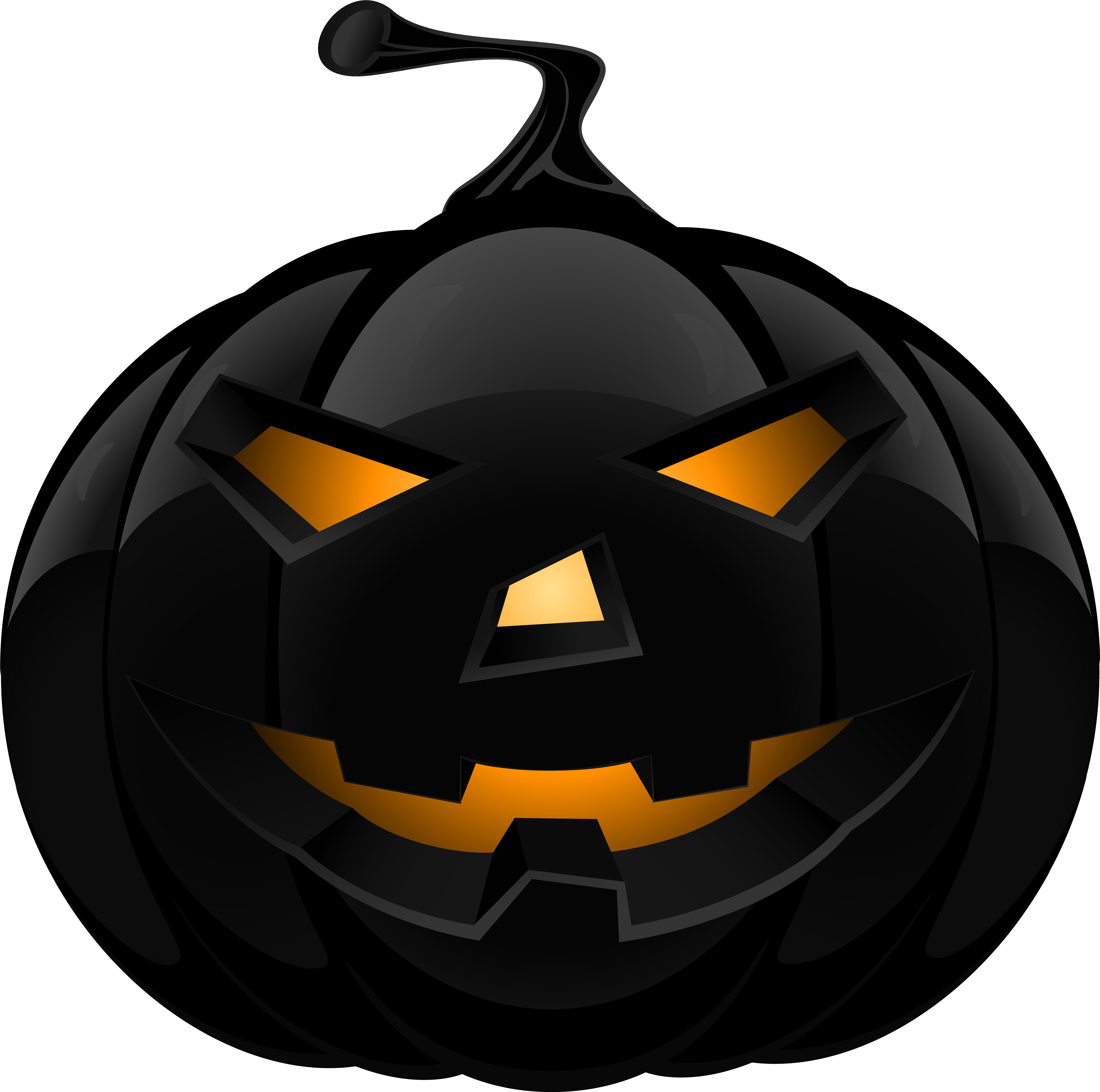 Black Halloween Pumpkin Carving PNG Image