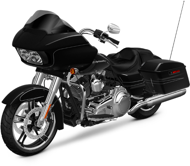 Black Harley Davidson Touring Motorcycle PNG Image