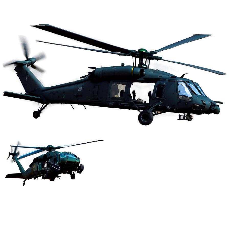 Black Hawk Attack Helicopter Png Qdx PNG Image